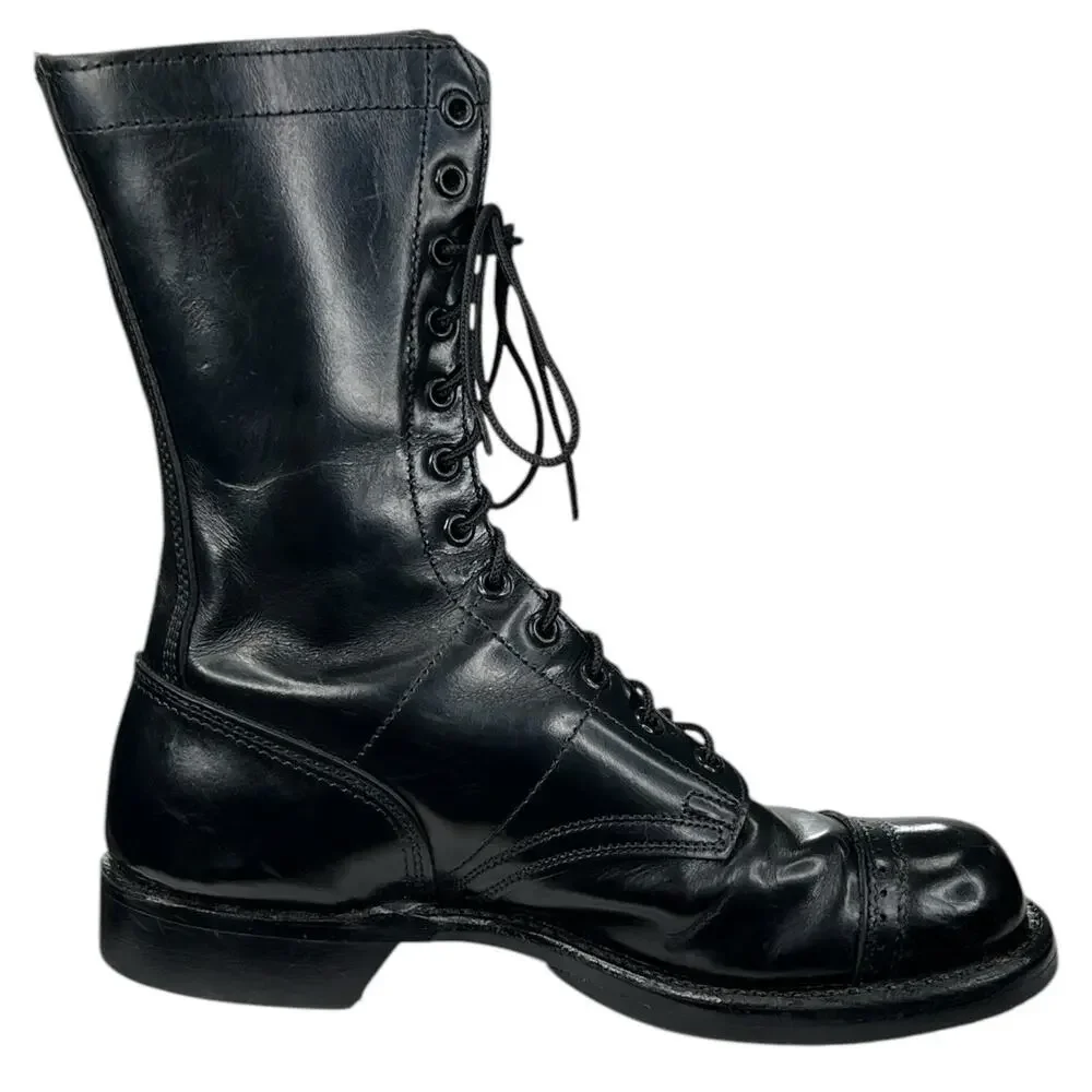 Vintage Corcoran Men's Narrow Cap Toe Black Leather 1500 Jump Boots Size 6.5 C
